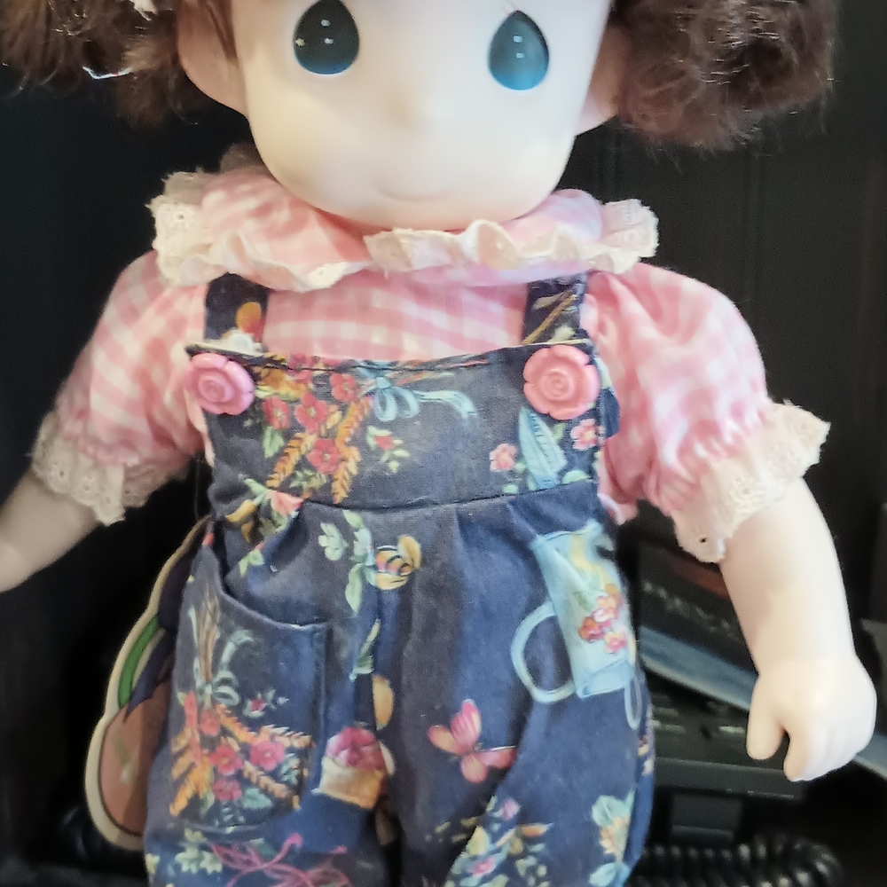 Precious Moments Doll in Pink and Blue Outfit